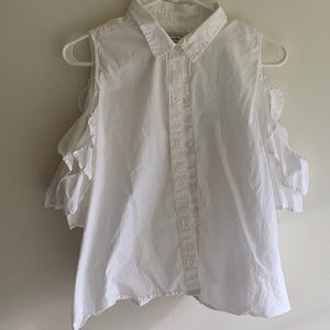 Abercrombie & Fitch Cold Shoulder Ruffle Shirt